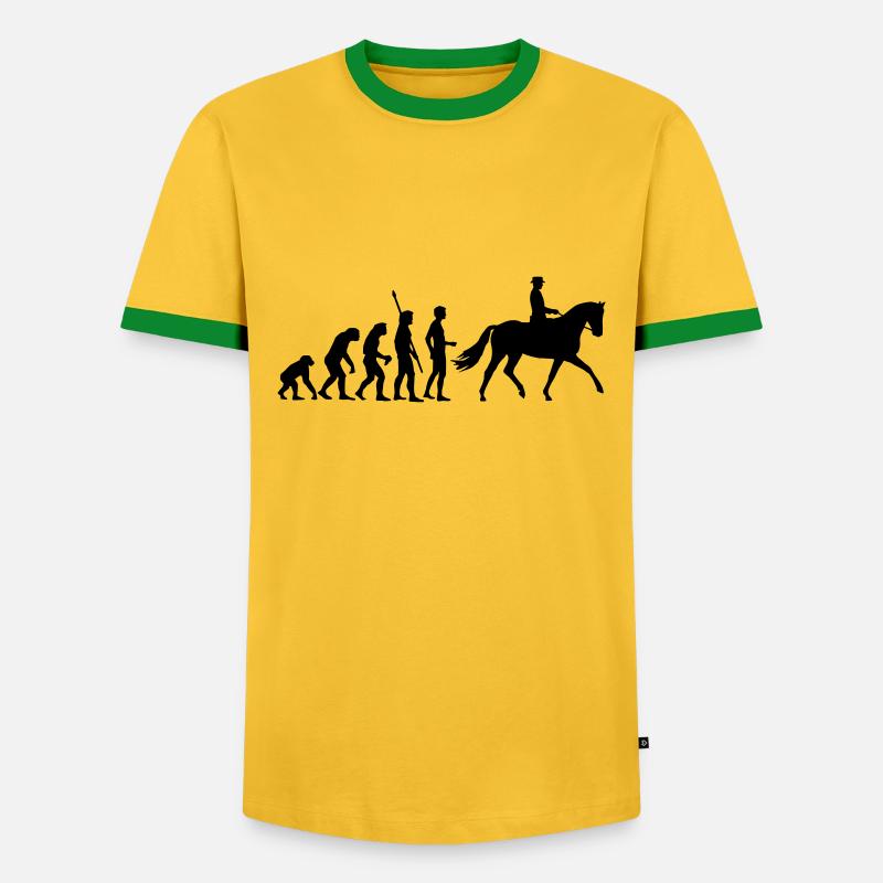 evolution_reiter - Männer Kontrast-T-Shirt - Gelb/Grün 