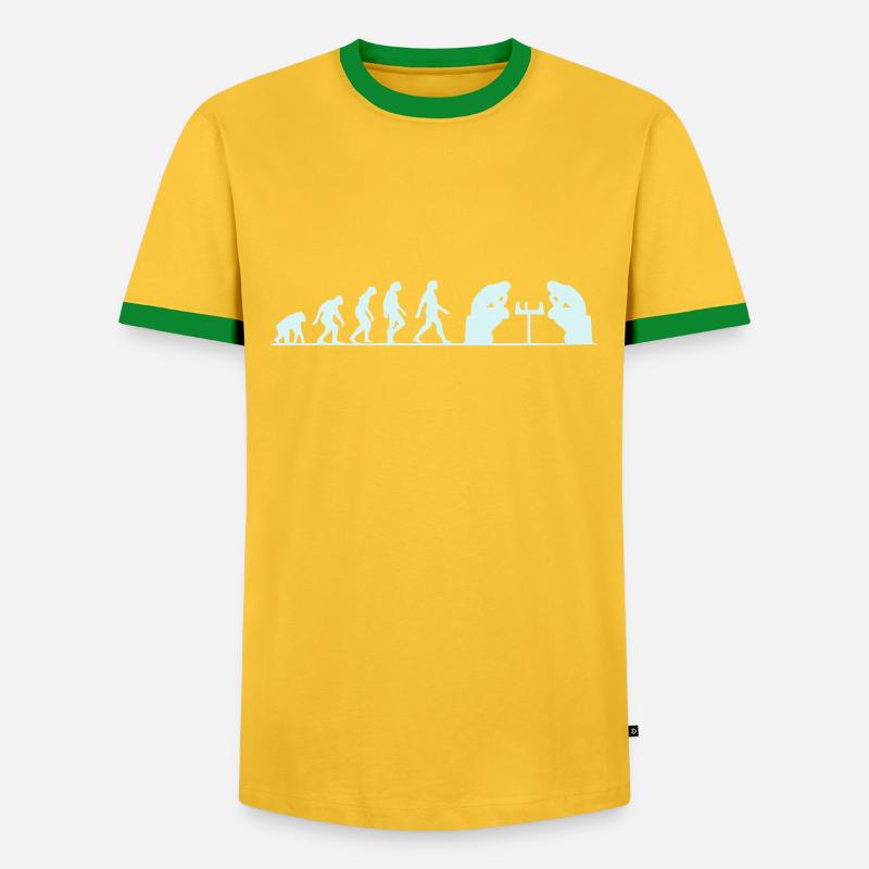 Evolution Ausfall - Männer Kontrast-T-Shirt - Gelb/Grün 