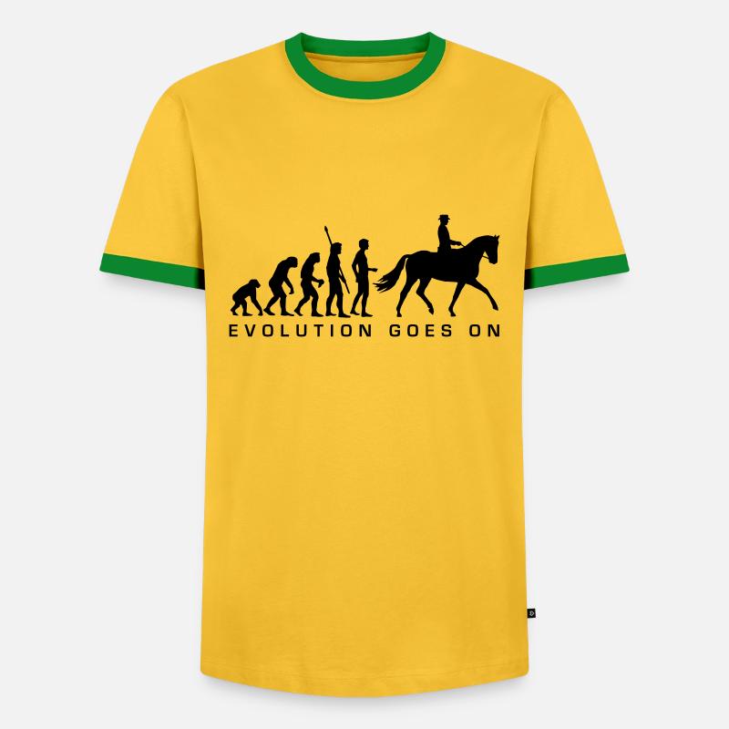 evolution_reiter_b - Men's Ringer Shirt - yellow/green 