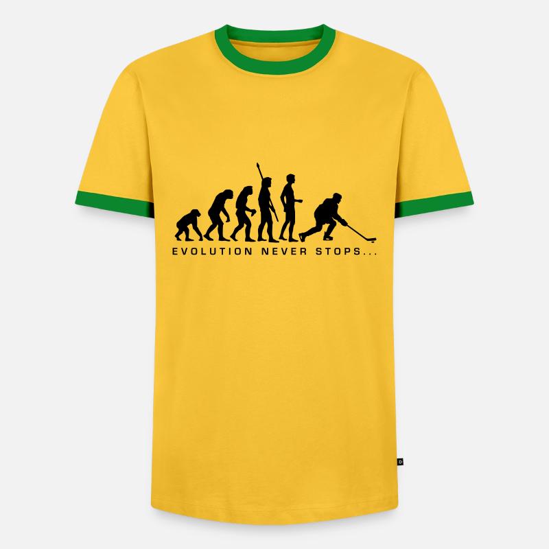 evolution_eishockey_b - Männer Kontrast-T-Shirt - Gelb/Grün 