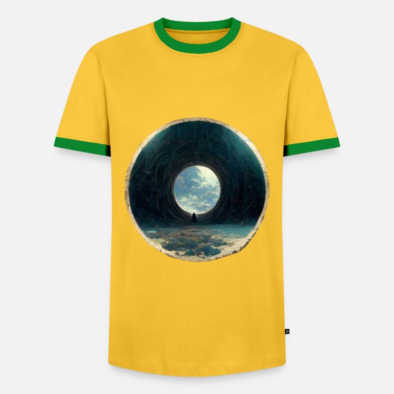A circle in a circle - Men's Ringer Shirt - yellow/green 