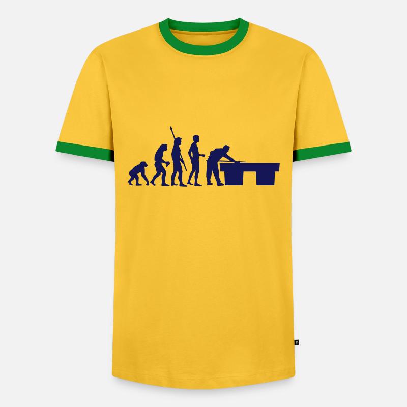 evolution_billard - Männer Kontrast-T-Shirt - Gelb/Grün 