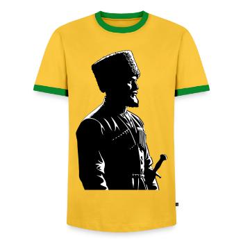 Шейх Мансур - Männer Kontrast-T-Shirt - Gelb/Grün  - Vorne - AI Model Female 172 light (172cm) & AI Model Male 178 dark (178cm)