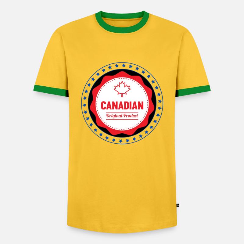 Canada, maple leaf. - Men's Ringer Shirt - yellow/green 