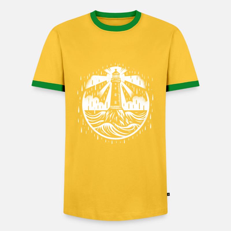 lighthouse - Men's Ringer Shirt - yellow/green 