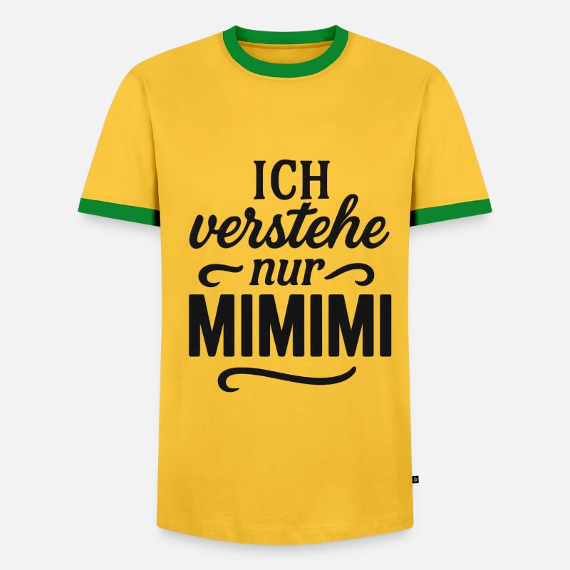 Mimimi Saying Funny Office - Men's Ringer Shirt - yellow/green