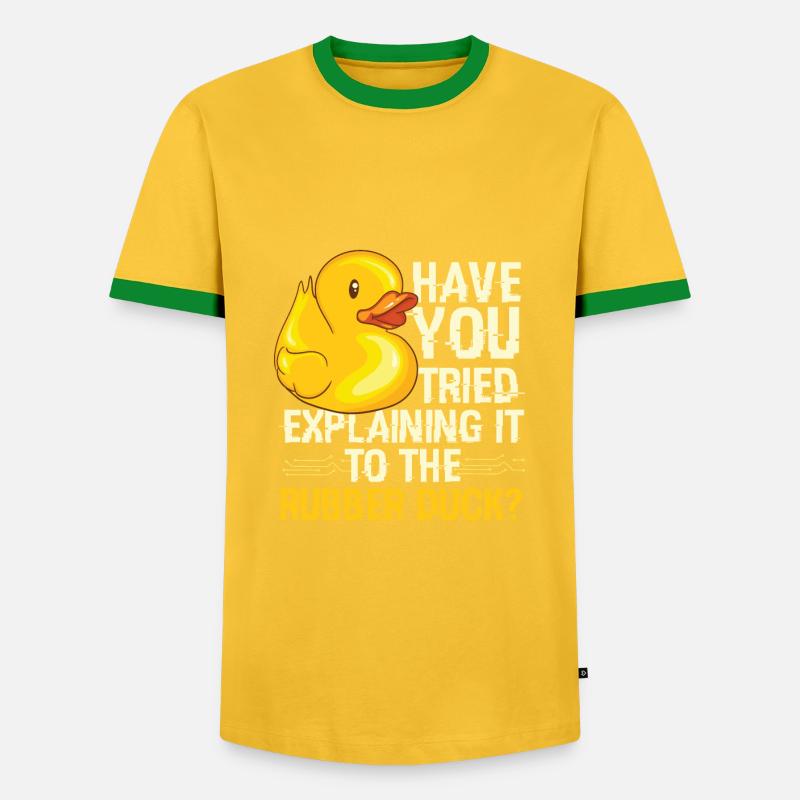 Rubber Duck Debugging Programmierer - Männer Kontrast-T-Shirt - Gelb/Grün 