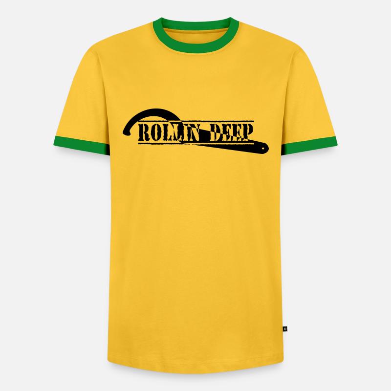 ROLLI DEEP - Men's Ringer Shirt - yellow/green 