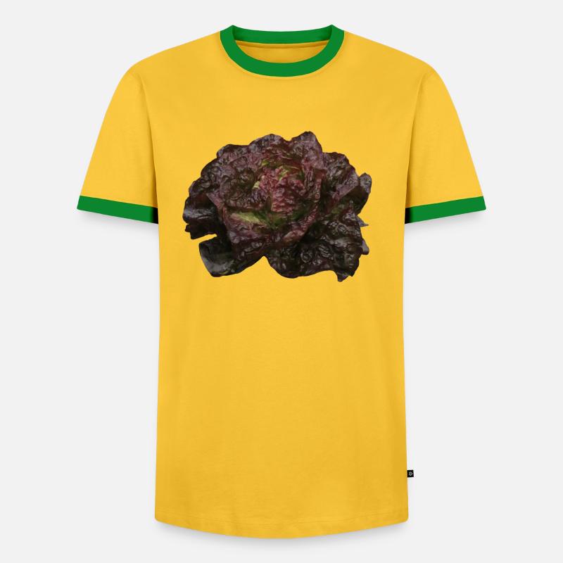 Lettuce head red - Men's Ringer Shirt - yellow/green 