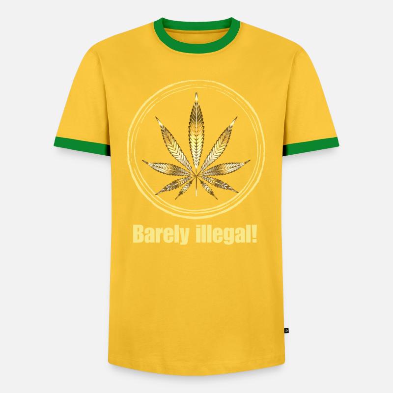 Barely illegal! - Marijuana Leaf - Men's Ringer Shirt - yellow/green
