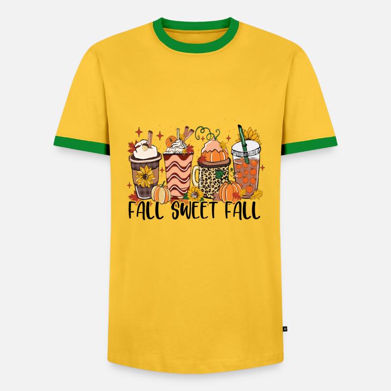 Fall Sweet Fall - Men's Ringer Shirt - yellow/green 