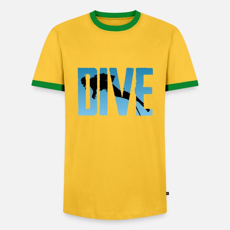 Diver Diving - Men's Ringer Shirt - yellow/green 