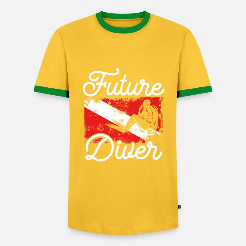 Future diver - Men's Ringer Shirt - yellow/green