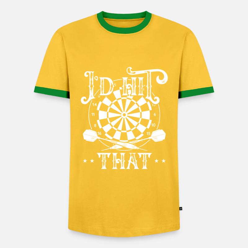 J’avais rencontré cette fléchette - T-shirt contrasté Homme - jaune/vert 