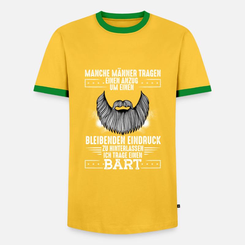 Anzug Oder Bart - Männer Kontrast-T-Shirt - Gelb/Grün 