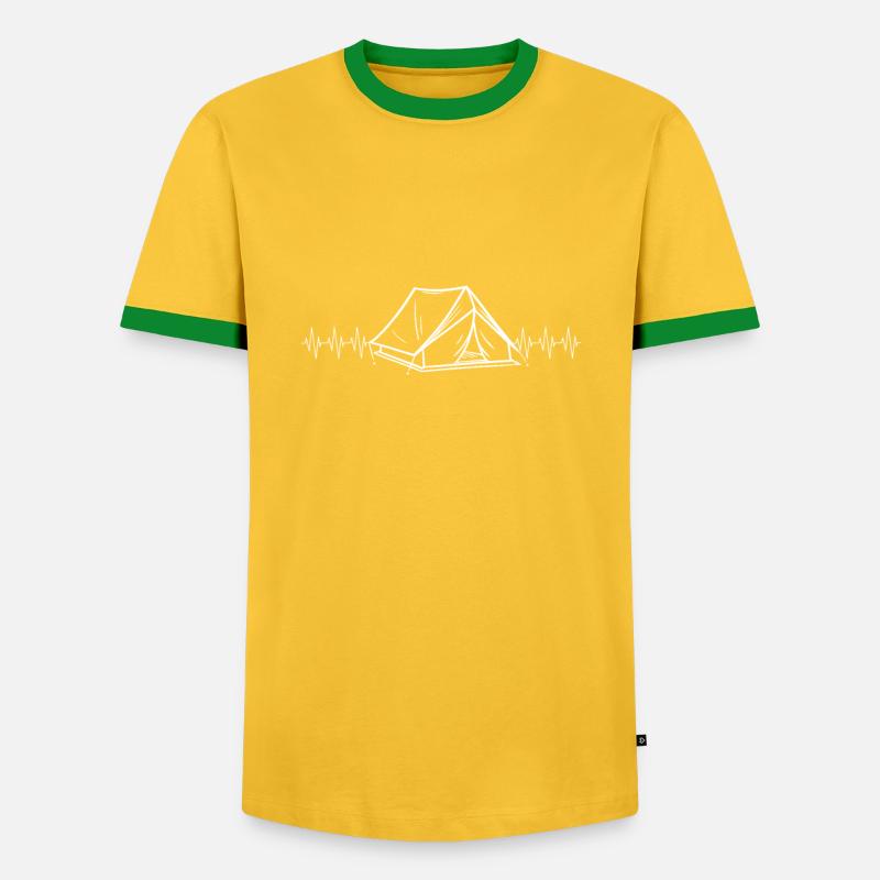 Camping frequency - Men's Ringer Shirt - yellow/green 
