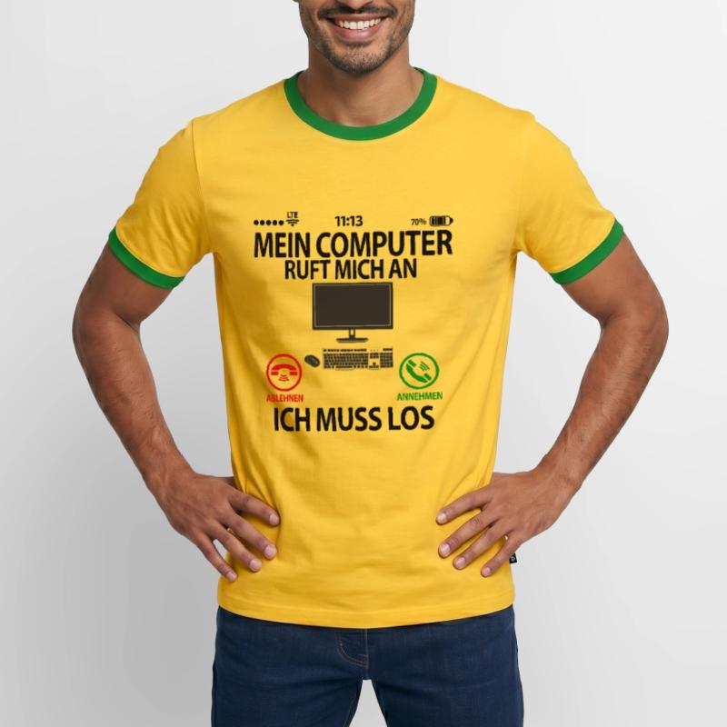 Computerfreak Computer Nerd Computernerd Sprüche Männer Kontrast-T-Shirt