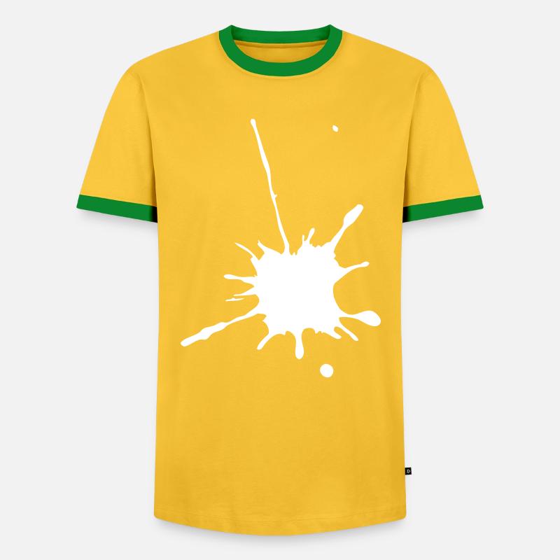 Malspitze oder etwa? - Männer Kontrast-T-Shirt - Gelb/Grün 
