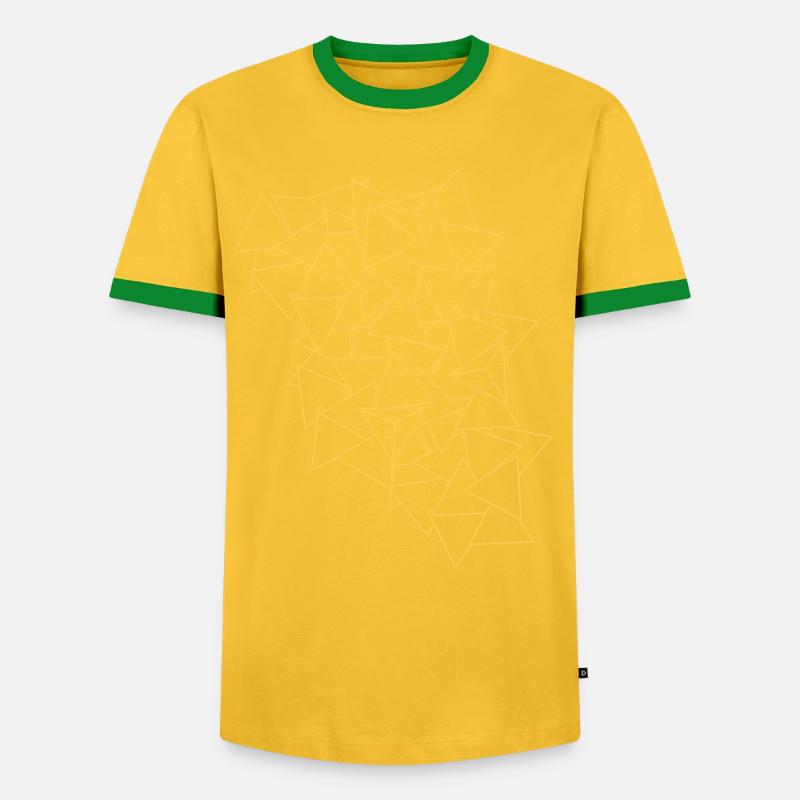 triangles - Männer Kontrast-T-Shirt - Gelb/Grün