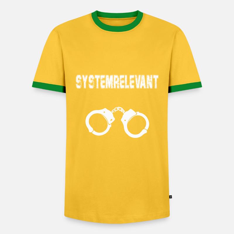 Polizei Systemrelevant Security Justiz Geschenk - Männer Kontrast-T-Shirt - Gelb/Grün 