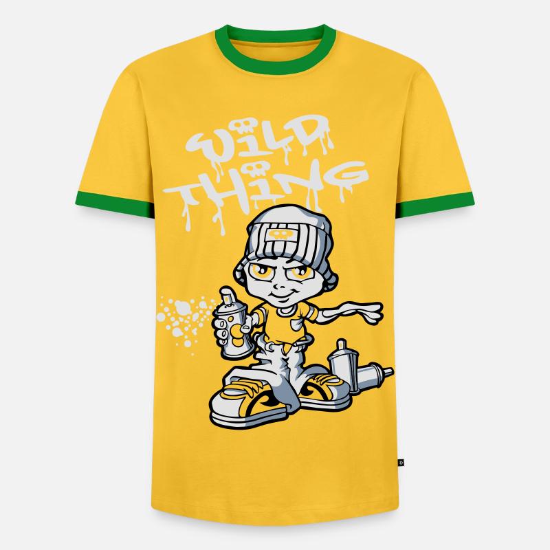 Junge Graffiti-flex - Männer Kontrast-T-Shirt - Gelb/Grün