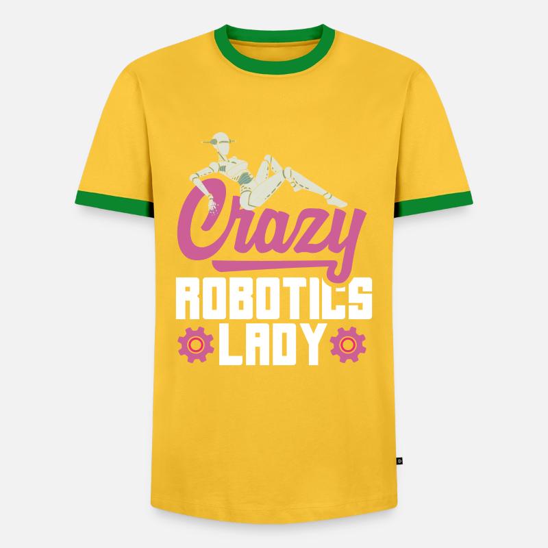 Programmeur de robots robotiques - T-shirt contrasté Homme - jaune/vert