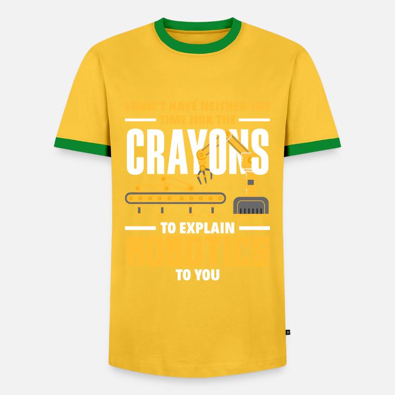 Programmeur de robots robotiques - T-shirt contrasté Homme - jaune/vert 