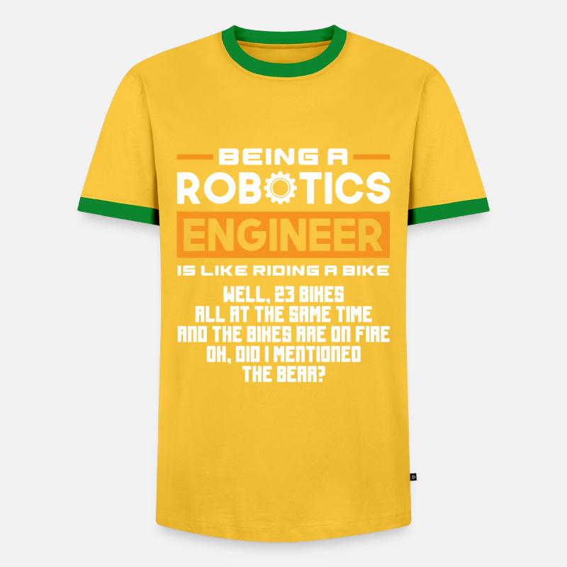 Robotics Robot Programmer - Men's Ringer Shirt - yellow/green 