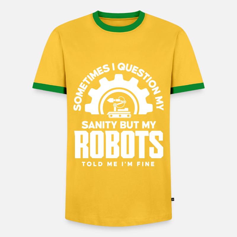 Robotics Robot Programmer - Men's Ringer Shirt - yellow/green