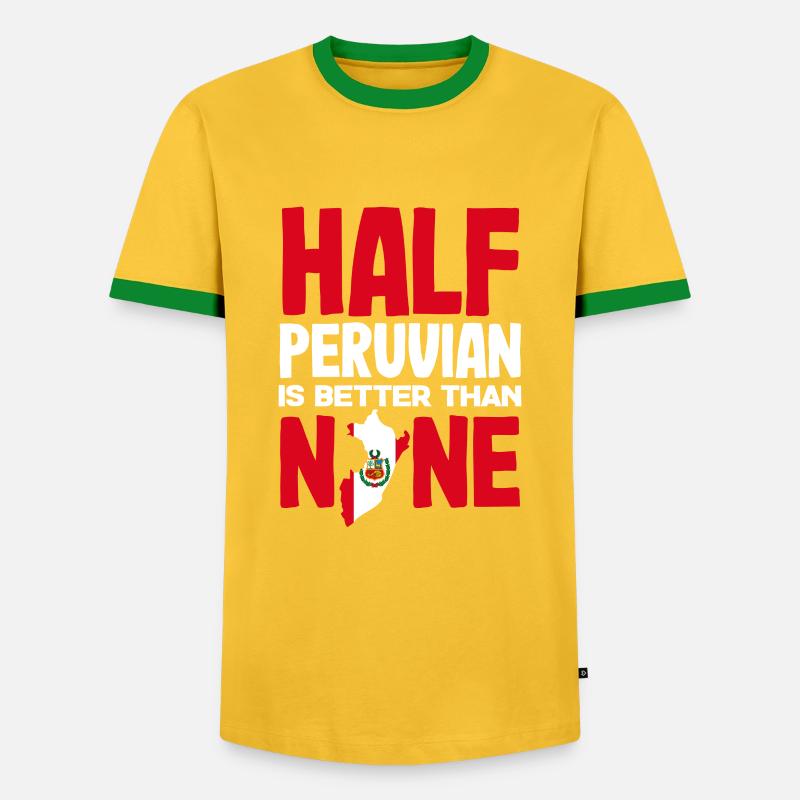 Peru Peruvian Gift - Men's Ringer Shirt - yellow/green 