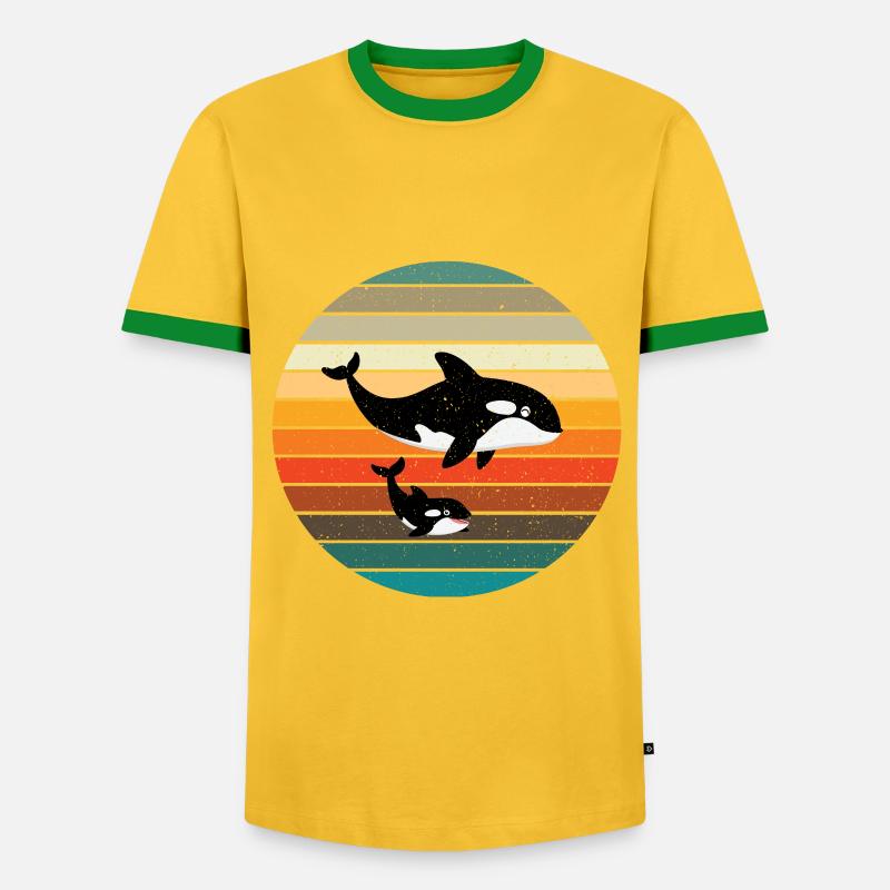 Orca - Men's Ringer Shirt - yellow/green 