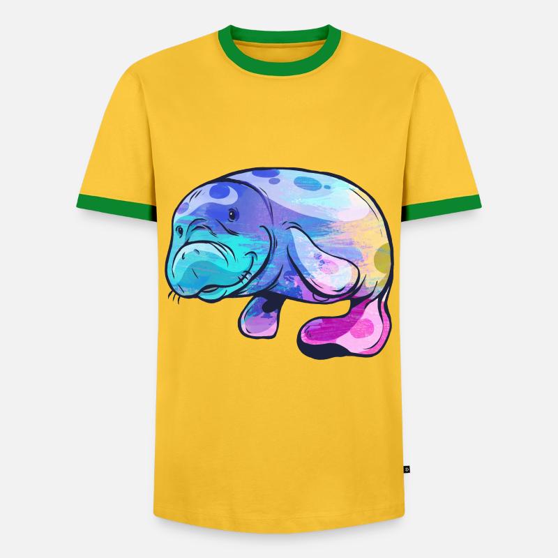 Manatee - Men's Ringer Shirt - yellow/green 