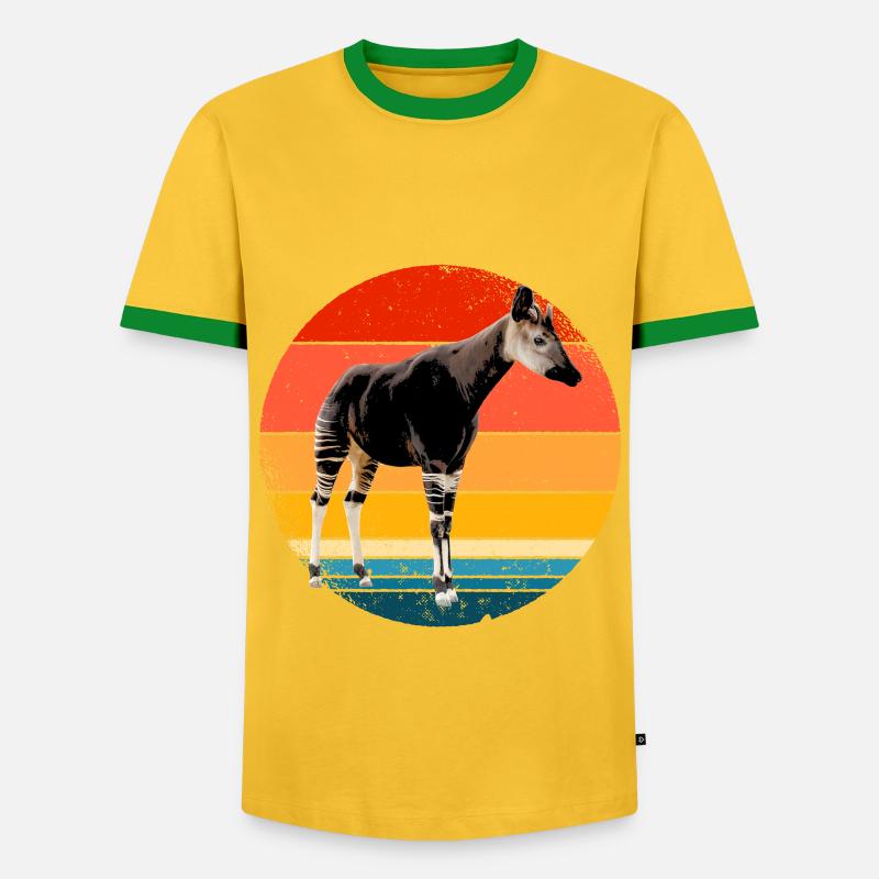 Okapi Gift - Men's Ringer Shirt - yellow/green 