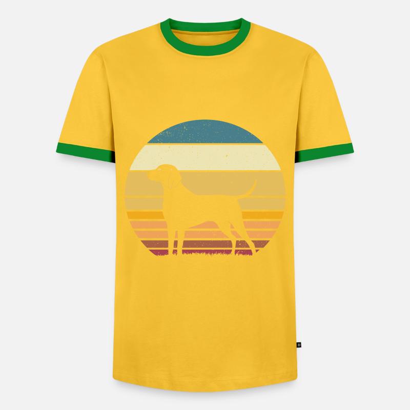 Weimaraner - Men's Ringer Shirt - yellow/green 