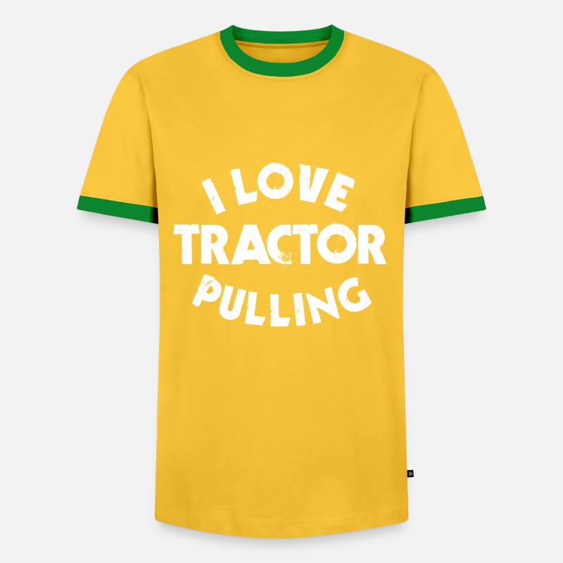 Tractor Pulling - Männer Kontrast-T-Shirt - Gelb/Grün 