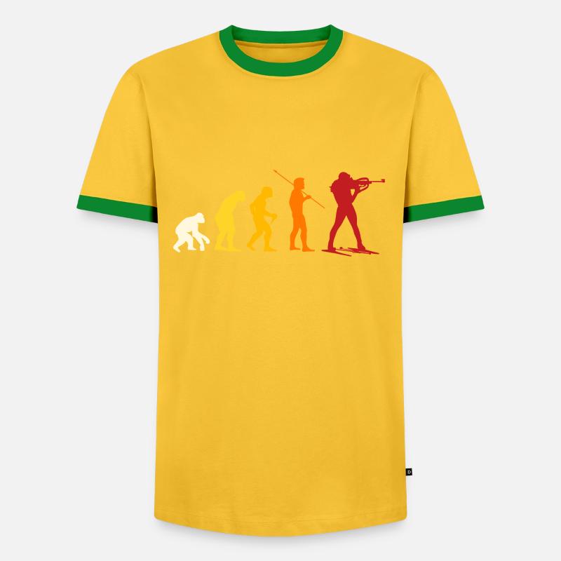 Biathlon Evolution - Men's Ringer Shirt - yellow/green