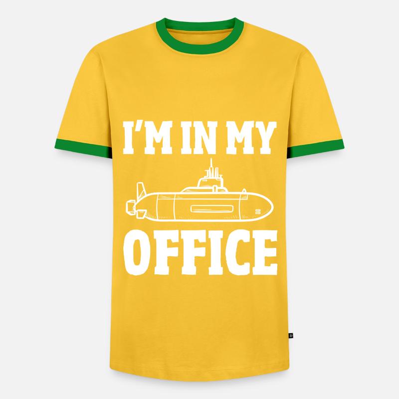 U-Boot Geschenk - Männer Kontrast-T-Shirt - Gelb/Grün 
