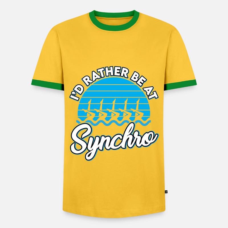 Synchronized swimming - Men's Ringer Shirt - yellow/green