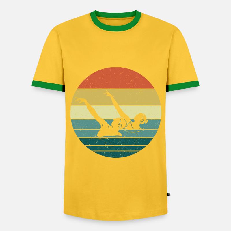 Synchronized swimming - Men's Ringer Shirt - yellow/green