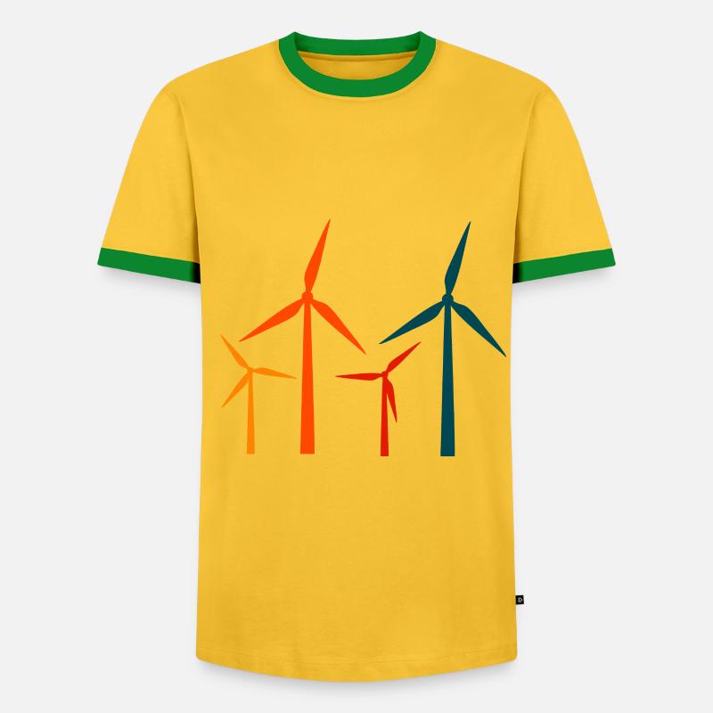 Wind power - Men's Ringer Shirt - yellow/green 