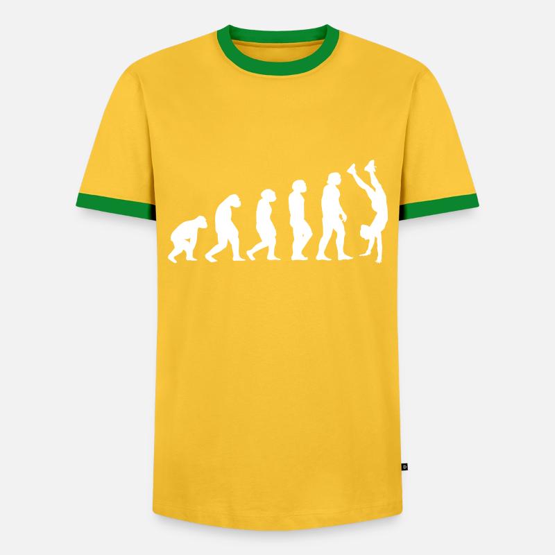 Handstand Evolution - Männer Kontrast-T-Shirt - Gelb/Grün 
