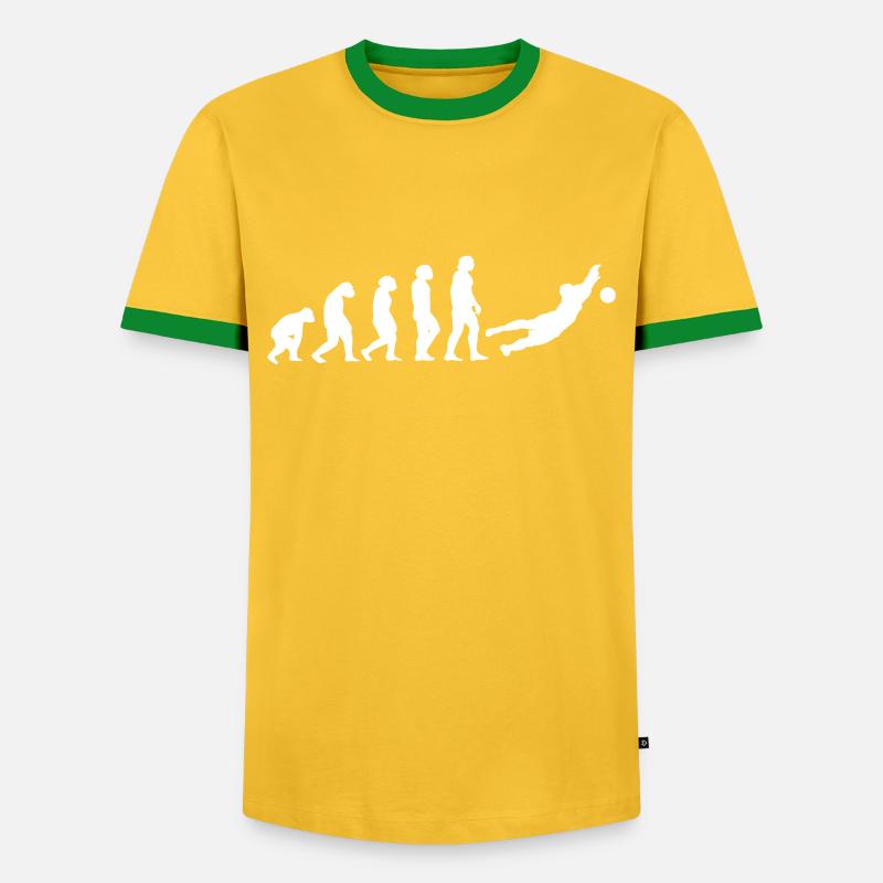 Torhüter Evolution - Männer Kontrast-T-Shirt - Gelb/Grün 