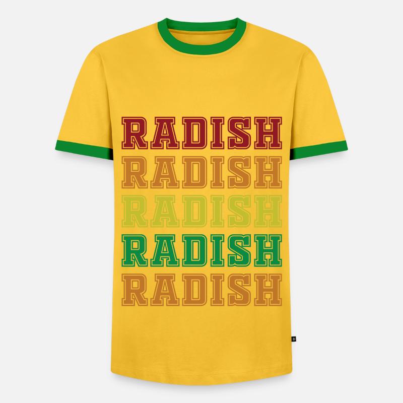 Radieschen - Männer Kontrast-T-Shirt - Gelb/Grün 