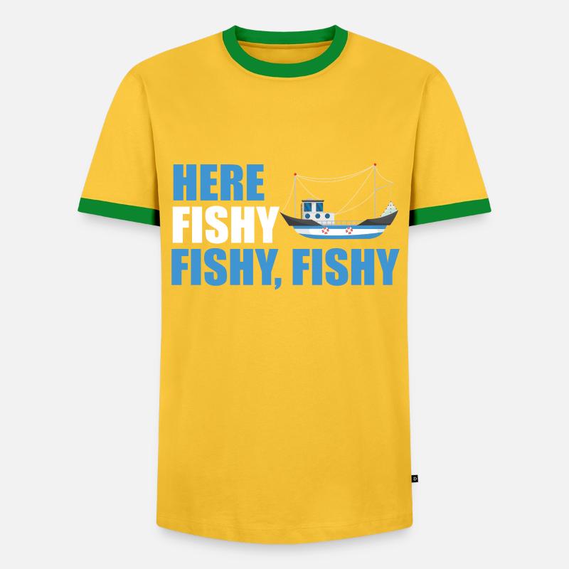Fischkutter - Männer Kontrast-T-Shirt - Gelb/Grün 