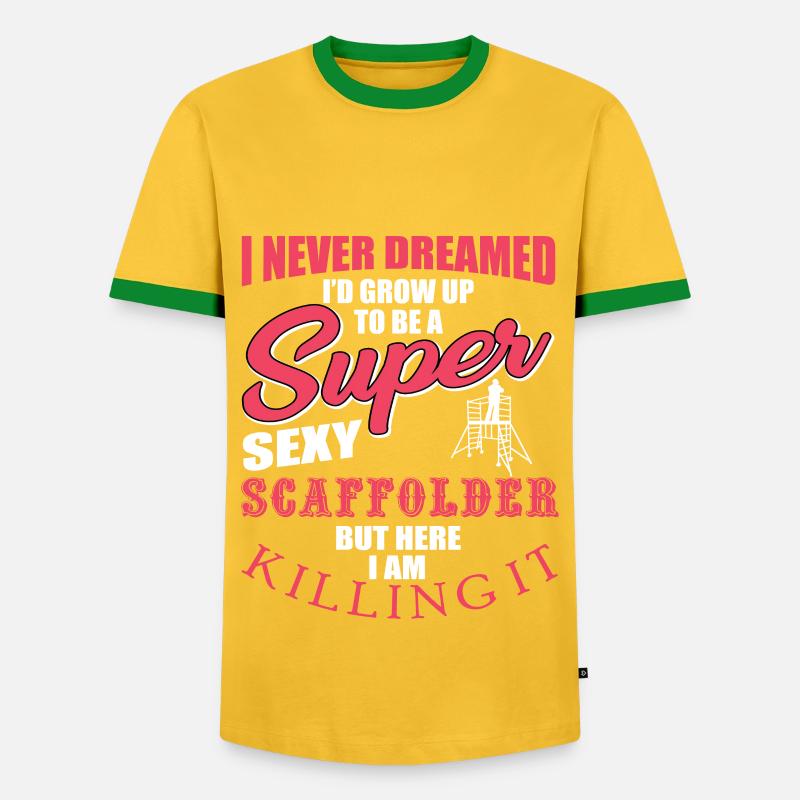 Constructeurs d’échafaudages - T-shirt contrasté Homme - jaune/vert 
