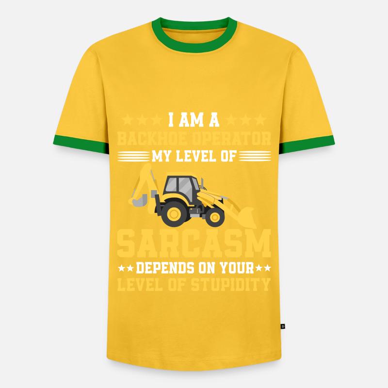 Backhoe loader - Men's Ringer Shirt - yellow/green 