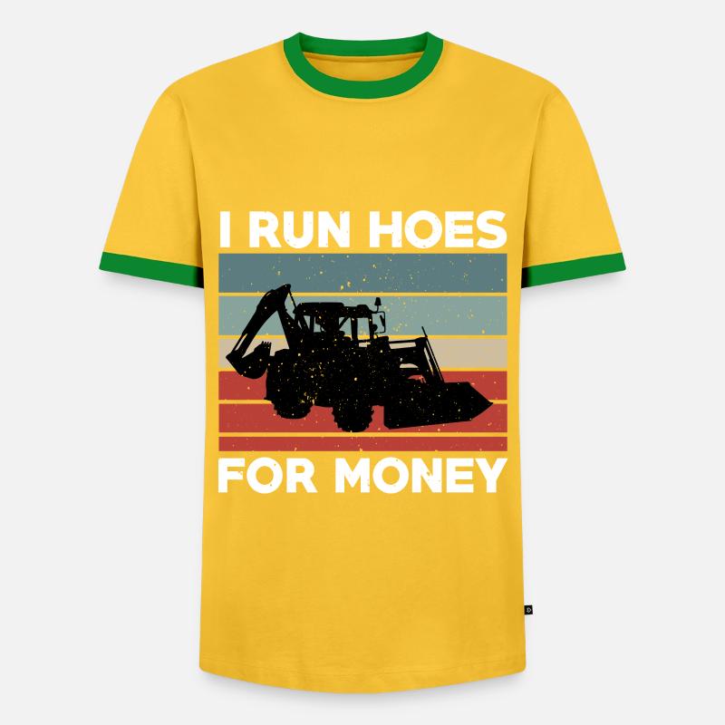 Funny Backhoe Loader Design - Men's Ringer Shirt - yellow/green