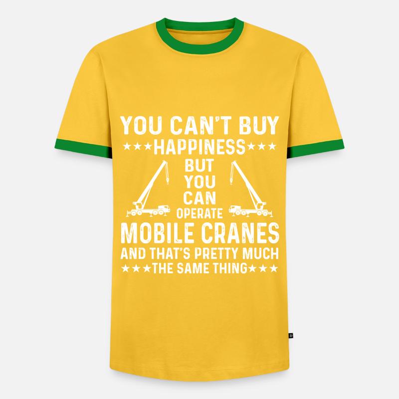 Mobile crane driver - Men's Ringer Shirt - yellow/green