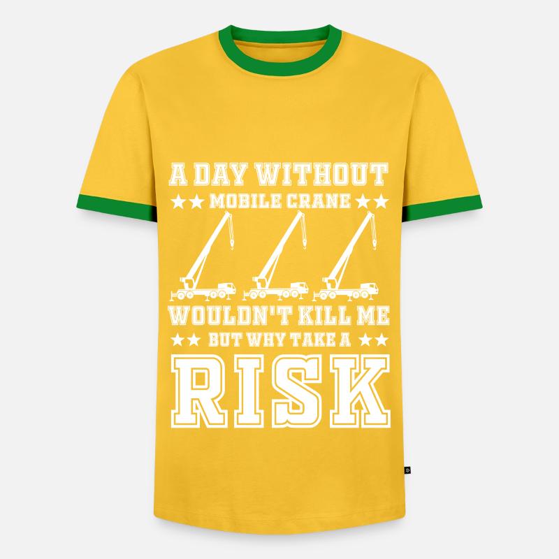Mobile crane driver - Men's Ringer Shirt - yellow/green