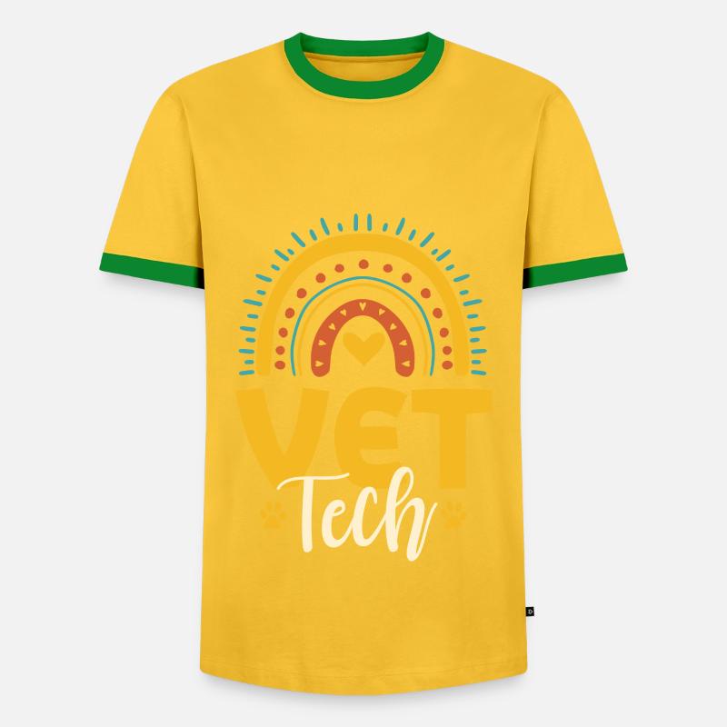 Veterinary Technician - Men's Ringer Shirt - yellow/green